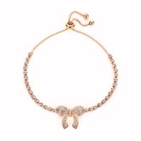 New Fashion Wild Bracelet Inlaid With Diamond Butterfly Bracelet Fashion Crystal Adjustment Bead Bracelet sku image 2