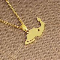 New Fashion Map Shape Pendant Necklace Clavicle Chain Simple Mexico Map Sweater Chain Necklace sku image 1