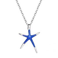 New Fashion Simple Five-pointed Star Clavicle Chain Blue Starfish Pendant Necklace Sea Star Necklace Wholesale sku image 1