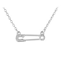 New Fashion Letter Uo Necklace Wild Hollow Diamond Pin Pendant Necklace Wholesale sku image 2