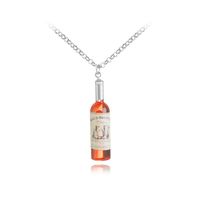 Hot Sale Mini Fashion Red Wine Bottle Pendant Necklace Clavicle Chain Resin Wine Bottle Pendant Accessories sku image 1