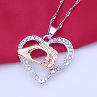 New Fashion Heart Necklace Pendant Mother&#39;s Day Necklace Wholesale sku image 3