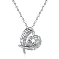 New Fashion Big Hands Holding Small Hands Mother&#39;s Day Necklace Angel Wings Heart-shaped Necklace Wholesale sku image 2