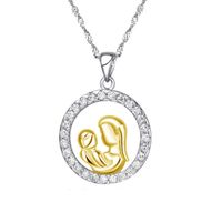 Mother&#39;s Day Necklace Wholesale Zircon Sterling Silver Round Diamond Necklace Yiwu Nihaojewelry Wholesale sku image 1