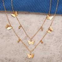 New Hot Selling Fashion  Butterfly Necklace Simple Alloy Butterfly Pendant Clavicle Chain Nihaojewelry Wholesale main image 3