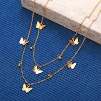 New Hot Selling Fashion  Butterfly Necklace Simple Alloy Butterfly Pendant Clavicle Chain Nihaojewelry Wholesale main image 4