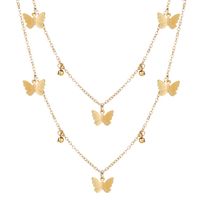 New Hot Selling Fashion  Butterfly Necklace Simple Alloy Butterfly Pendant Clavicle Chain Nihaojewelry Wholesale main image 6