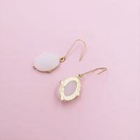 New Simple Alloy Resin  Pendant Oval Water Drop Shape  Earrings Nihaojewelry Wholesale main image 3