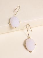New Simple Alloy Resin  Pendant Oval Water Drop Shape  Earrings Nihaojewelry Wholesale main image 6