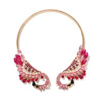 New   Fashion  Colorfut Full Of Diamond Alloy  Peacock Shape Necklace  Wholesale sku image 1
