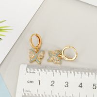 New  Micro-set Butterfly Earrings  Green Protein Zircon Earrings Delicate Diamond  Earrings Nihaojewelry Wholesale main image 4