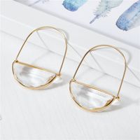 Korea's New Glass Earrings  Semi-circular Crystal Earrings Fairy Wild Transparent Earrings Nihaojewelry Wholesale main image 1