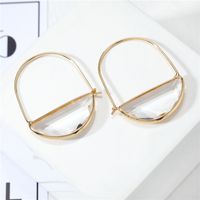 Korea's New Glass Earrings  Semi-circular Crystal Earrings Fairy Wild Transparent Earrings Nihaojewelry Wholesale sku image 1