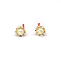 Stud Earrings Nihaojewelry Wholesale 925 Silver Round Pearl Earrings Fairy Wild Earrings Fine Resin Earrings sku image 1
