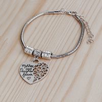Simple New  Letters Mother And Daughter Forever Heart-shaped Tag Bracelet  Nihaojewelry Wholesale main image 4