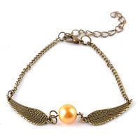 New Fahsion Personality Round Bead Wings Pendant Bracelet Golden  Creative Gift Wild Bracelet Nihaojewelry Wholesale main image 1