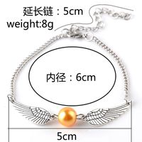 New Fahsion Personality Round Bead Wings Pendant Bracelet Golden  Creative Gift Wild Bracelet Nihaojewelry Wholesale main image 3