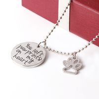 Fashion New  Necklace Letter You Left Paw Prints On My Heart Necklace Nihaojewelry Wholesale main image 3