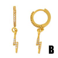 Fashion Simple  Lightning Earrings  Diamond Copper Earrings Nihaojewelry Wholesale main image 4