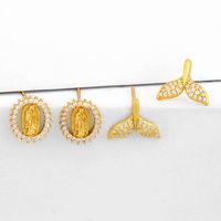 New Popular  Virgin Mary Earrings Fishtail  Copper Earrings Nihaojewelry Wholesale main image 1