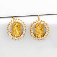 New Popular  Virgin Mary Earrings Fishtail  Copper Earrings Nihaojewelry Wholesale main image 3
