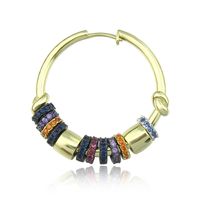 New Romantic Colorful Golden Geometric Multi-circle Rainbow Earrings  Fashion Earrings Nihaojewelry Wholesale Single main image 3