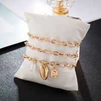 New Shell  Bracelet Set  Fashion Exaggerated Chain Pearl Shell Bracelet For Women main image 5