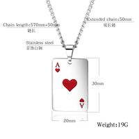 Titanium Steel Men's Necklace  Hip-hop Hipster Spades A Men And Women Necklace Personalized Playing Card Pendant main image 6