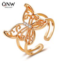 Fashion Animal Rings Women Exaggerated Hollow Butterfly Ring Fashion Light Luxury Open Ring Nihaojewelry Wholesale main image 1