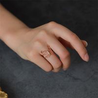 Fashion Animal Rings Women Exaggerated Hollow Butterfly Ring Fashion Light Luxury Open Ring Nihaojewelry Wholesale main image 3