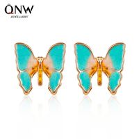 Korean  New Super Fairy Oil Painting Texture Butterfly Earrings Ancient Style Gradient Butterfly Wings Earrings Nihaojewelry Wholesale main image 1