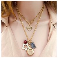 Retro Jewelry Multi-layer Exaggerated Personality Imitation Pearl Alloy Pendant Necklace Nihaojewelry Wholesale main image 2