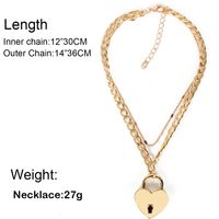 Fashion  Simple Love Lock Pendant Necklace Female Heart Pendant Necklace  Nihaojewelry Wholesale main image 6
