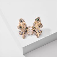 Papillon Boucles D&#39;oreilles Nihaojewelry Gros Mode Été Perle Strass Ailes De Papillon Exagéré Grandes Boucles D&#39;oreilles Dames Boucles D&#39;oreilles main image 1