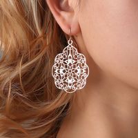 New Fashion Palace Plaid Hollow Earrings Hot Selling Alloy Plating Earrings Nihaojewelry Wholesale main image 1