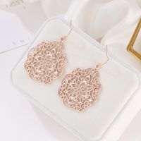 New Fashion Palace Plaid Hollow Earrings Hot Selling Alloy Plating Earrings Nihaojewelry Wholesale main image 5