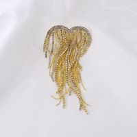 Korean Style New Autumn And Winter Rhinestone Tassel Brooch Women's Temperament Wild Rhinestone Corsage Pin Suit Cardigan Accessories main image 4