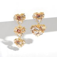Hot Korean Heart Earrings Fashion Asymmetric Diamond Earrings Women Earrings Nihaojewelry Wholesale main image 1