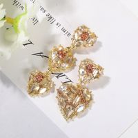 Hot Korean Heart Earrings Fashion Asymmetric Diamond Earrings Women Earrings Nihaojewelry Wholesale main image 3