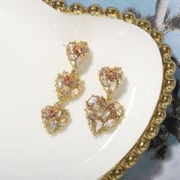 Hot Korean Heart Earrings Fashion Asymmetric Diamond Earrings Women Earrings Nihaojewelry Wholesale main image 4