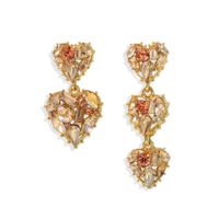 Hot Korean Heart Earrings Fashion Asymmetric Diamond Earrings Women Earrings Nihaojewelry Wholesale main image 6