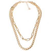 Fashion Simple Metal Necklace Jewelry  Style Double Chain Clavicle Chain   Nihaojewelry Wholesale main image 4