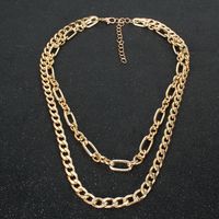 Fashion Simple Metal Necklace Jewelry  Style Double Chain Clavicle Chain   Nihaojewelry Wholesale main image 5