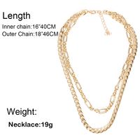 Fashion Simple Metal Necklace Jewelry  Style Double Chain Clavicle Chain   Nihaojewelry Wholesale main image 6