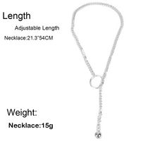 Fashion New Necklace Metal Chain Circle Necklace Strap Pendant  Necklace Nihaojewelry Wholesale main image 6