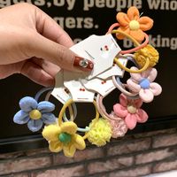 Korean Girl Heart  Flower Hair Rope Candy Color Lace Ball Little Girl Student Tie Hair Head Rope Hair Scrunchies main image 1