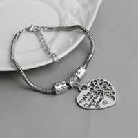 Simple New  Letters Mother And Daughter Forever Heart-shaped Tag Bracelet  Nihaojewelry Wholesale sku image 1