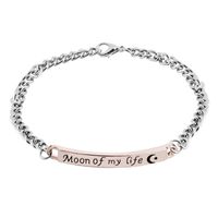 New Fashion  Lettering Couple Bracelet Moon Of My Life / My Sun And Stars Bracelets Nihaojewelry Wholesale sku image 2