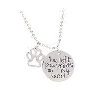 Fashion New  Necklace Letter You Left Paw Prints On My Heart Necklace Nihaojewelry Wholesale sku image 1