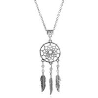 Fashion Simple  Clavicle Chain  Personality Dream Catcher Feather Pendant Necklace Earring  Set Nihaojewelry Wholesale sku image 1